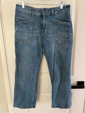 Kensie Savannah High Rise Flare Crop Jeans